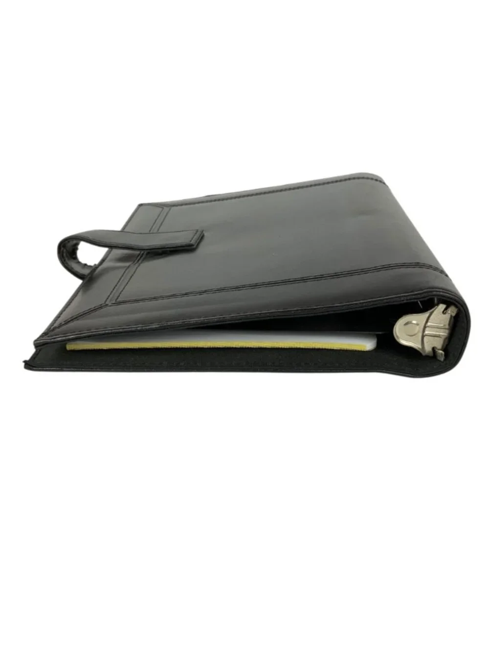 Day-Timer Black Synthetic Leather Planner 7 Ring Binder With Snap Closure